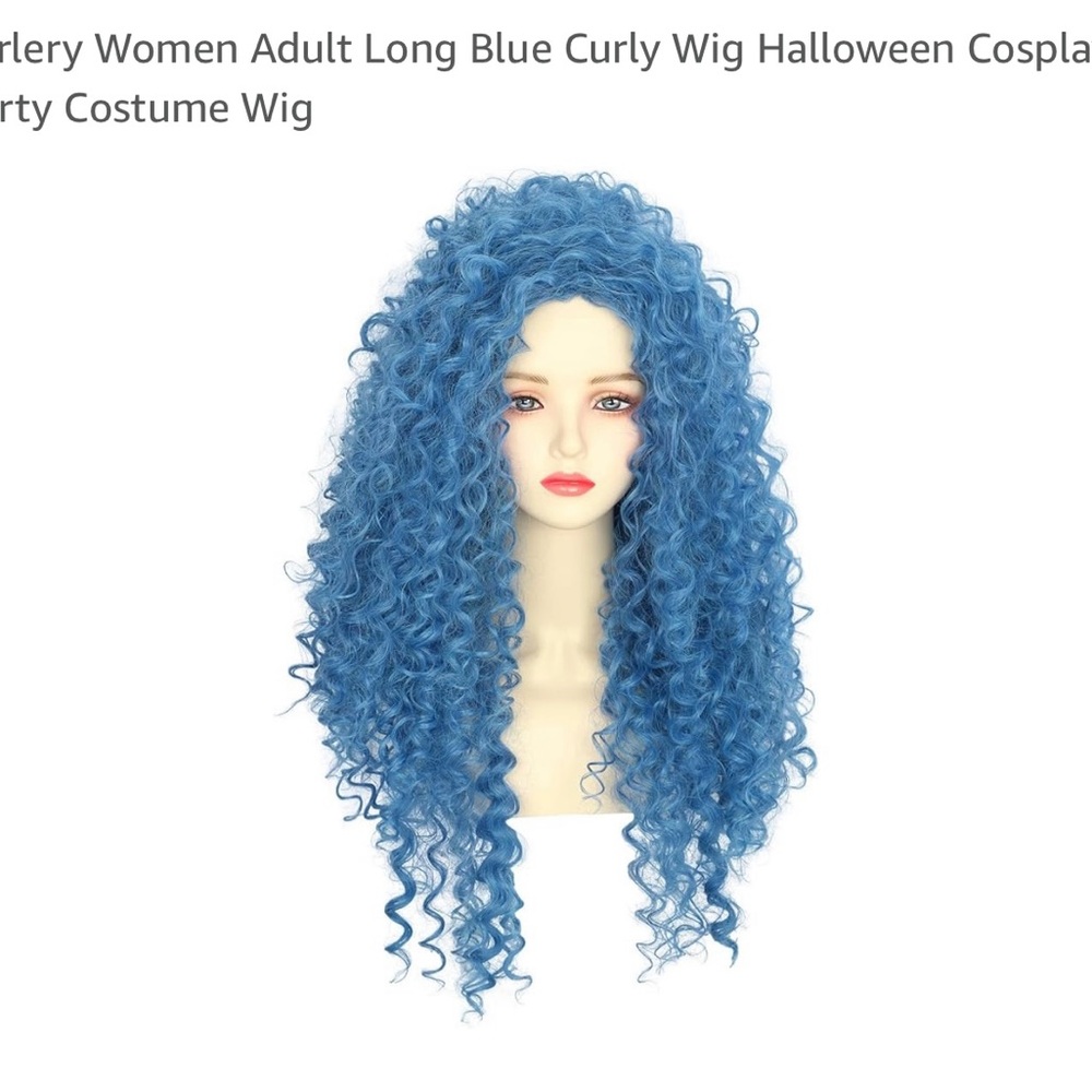Blue Curly Wig for Women